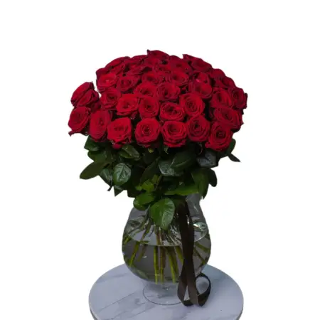 Траурный букет из красных роз № 10